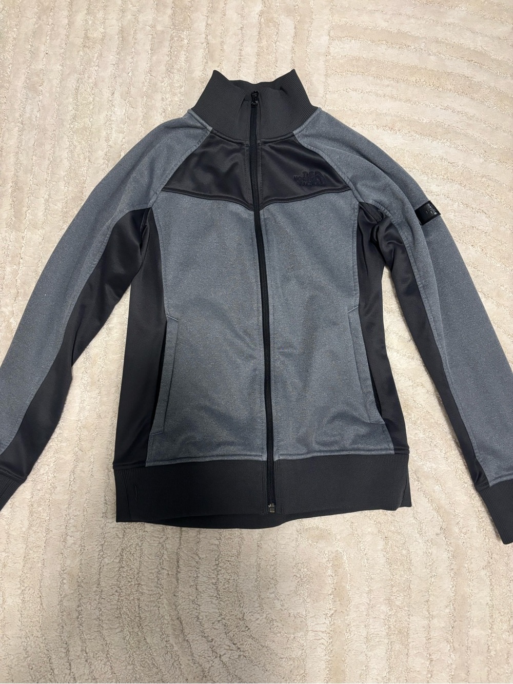 The North Face Gray and Black Full-Zip Track Jacket
